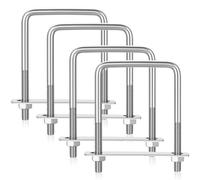 4 Set Boulons En U M8 U-Bolts,Vis En U M8 X 70 X 110 Mm,Boulon En Carrés En Acier Inoxydable Avec Écrou Et Rondelle Plaque De Cadre Pour Fixation Des Tuyaus De Remorquage De Réparation Voiture