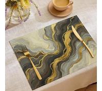 4 Sets de Table en Lin Vortex De Marbre,30 x 45 cm Set de Table Lavable, Peinture Abstraite,à la Cuisine, au Salon, à la Salle à Manger