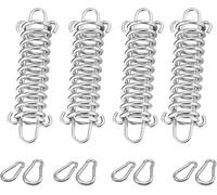 4 Sets Of Tension Springs With Hooks, Shade Sail Fixing, Stainless Steel, High Strength Pull Spring, Fixing Kit For Secure Mounting For Camping Tent