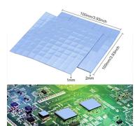 4 Sheets Cpu Thermal Pad,Silicone Thermal Pad 10 x 10 x 0.1 cm and 10 x 10 x 0.3 cm Silicone Thermal Conductor PS4 Thermal Pad for GPU/CPU/VGA/IC/LED Reduce Work Temperature