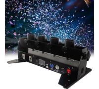 4-Shot Electric Confetti Cannon Machine with DMX512 and Remote Control for Stage DJ Party Nightclub Wedding Concert Event Performance