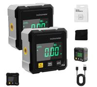 4-Side Magnetic Digital Angle Gauge, Digital Angle Finder, Rechargeable Digitals Angles Finder, Cube Inclinometer With Backlight, Woodworking Measuring Tool, Level Box For Hanging (2PCS)