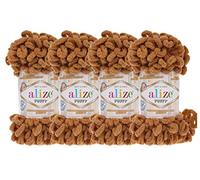 4 skn/ball Alize Puffy Baby Big Loop Couverture Laine 100% Micropolyester Fil doux 400 gr (179-Camel)