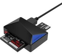 4 Slots Memory Card Reader SD/Micro SD CF to USB 3.2 Adapter for MS, MMC, TF, SDXC, SDHC, Micro SDHC, Micro SDXC, UHS-I, Fast Transfer, Simultaneous Access to 4 Cards (CR-BMC3)