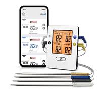 4 Sondes Rétro-éclairage Affichage 150M Sans Fil Intelligent Bluetooth-connecté Téléphone APP Cuisson Barbecue Four Thermomètre À Viande Précis Rapide Surveillance Temps Réel