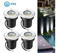 4 spots de sol extérieur intérieur IP65 5W, spot encastré de sol éclairage de terrasse, lampe de sol lampe de sol extérieur pour cour chemin,blanc froid