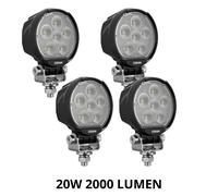 4 Spots LED Ronde 20W 2000 Lumen VX100-WD Tout Terrain Bateau Voiture 4X4