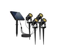 4 Spots solaires connectés ROUNDY Blanc chaud 200LM Noir G