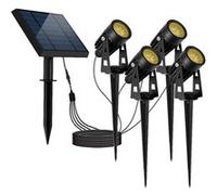 4 Spots solaires connectés ROUNDY Blanc chaud 200LM Noir G