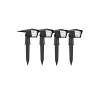 Lumisky Spots solaires projecteurs CURTIS 2-en-1 à piquer/fixer dimmable LED blanc 31.5 cm Lot de 4