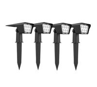 Lumisky Spots solaires projecteurs CURTIS 2-en-1 à piquer/fixer dimmable LED blanc 31.5 cm Lot de 4