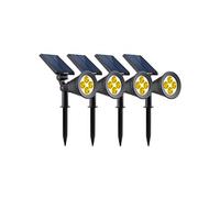 Lumisky Spots solaires projecteurs SPIKY – Lot de 4 – Blanc chaud 100LM