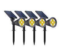 Lumisky Spots solaires projecteurs SPIKY – Lot de 4 – Blanc chaud 100LM