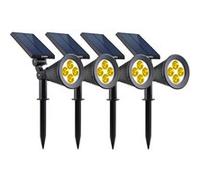 Lumisky Spots solaires projecteurs SPIKY – Lot de 4 – Blanc chaud 100LM