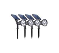 4 Spots solaires projecteurs SPIKY Blanc froid 100LM Noir G