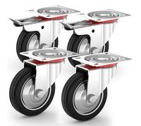 4 St Roulettes de transport Noir | 2 x Roulette Avec Frein/2 x Roulette