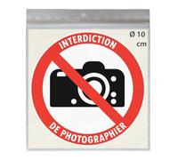 4 Stickers Ø 10 cm INTERDICTION DE PHOTOGRAPHIER P029 autocollant