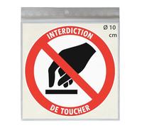 4 Stickers Ø 10 cm INTERDICTION DE TOUCHER P010 autocollant