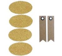 4 stickers en liège ovales + 20 étiquettes kraft Fanion Marron G