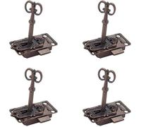 4 Stück Vintage Schloss Set Antik Möbelschloss Schranktürschloss Antikes Schloss und Schlüssel Dekoratives Möbelschloss