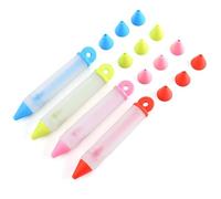 4 Stylos de Décoration de Gâteaux, Stylos de Décoration de Pâtisserie, Stylos de Décoration de Chocolat, Stylos de Pâtisserie en Silicone pour La Pâtisserie et Le Bricolage (4 Couleurs)