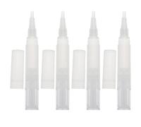 4 Stylos Vides 4ml Pinceau pour Huile de Soin des Ongles | ABS Blanc, Remplissage Liquide, Embout Brosse, Nettoyage Pratique, Format Rotatif, pour Peinture et Nutrition des Ongles