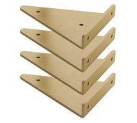 4 Supports D'étagère Invisibles Supports d'étagères Triangulaires Dorés Équerre pour Étagère Flottants en Fer Métallique 3 mm d'épaisseur, avec Accessoires de Montage (230mm/9in)