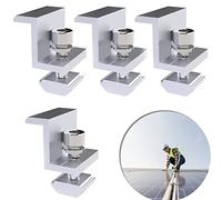 4 supports pour panneau solaire - Pince d'extrémité solaire de 35 mm - Fixation du panneau solaire pour panneau solaire - Supports Z avec écrous et vis pour camping-car, bateau, camping, toits murs