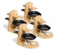 4 Supports Raclette à la bougies Livoo, 4 personnes, Beige (support bois)