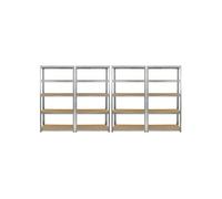4 Tablettes x acier galvanisé rayonnage MDF Heavy Duty Racking Storage Baies 5 Tier Argent G