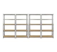 Lot de 4 Rayonnages Galwix en Métal 5 Niveaux 160 cm Garage Entreposage