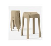 4 Tabourets Gigognes empilables BM Home Tab-Beige en Plastique, légers pour la Maison Salle de Classe, Cuisine, Jardin