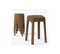4 Tabourets Gigognes empilables BM Home Tab-Marron en Plastique, légers pour la Maison Salle de Classe, Cuisine, Jardin
