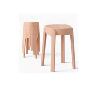 4 Tabourets Gigognes empilables BM Home Tab-Rose en Plastique, légers pour la Maison Salle de uisine, Jardin