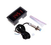 4 Tachymètre numérique RPM - LED bleue + Hall NPN - Capteur de proximité puissant anti-brouillage - Capacité 12 V 9999 tr/min - Testeur de vitesse sans contact - Moteur électrique