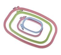 4 Taille Broderie Cerceaux Cadre Set, Plastique Croix Point Bague, Rectangle Clip, Poignée Crochet Travail de Matelassage Couture Brodeur pour Bricolage Art Artisanat Pratique Outil - Coloré