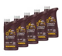 Mannol Huile Moto 4-Takt 10W-40 Api Sl 5 X 1 Litre pour Adly Herchee Honda