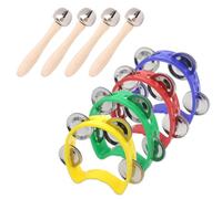 4 Tambourin Demi-lune et 4 Maracas Shaker, Tambourin Main pour Les Musiciens, Chanteurs, Cours de Musique et Groupes