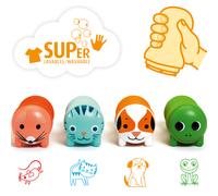 Djeco Tampons auto-encreurs – Animaux du jardin – 4 tampons