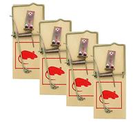 4 TAPETTES A SOURIS MULOTS EN BOIS ET FER PIEGE SOURIS RAS RONGEUR