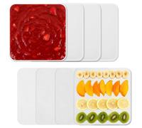 4 tapis de déshydratation en silicone et 4 plaques de déshydratation en maille, 28 x 28 cm, réutilisables et antiadhésives, revêtement en tôle antiadhésive avec bord pour les liquides
