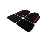 Tapis Powerbar Red Bull Racing Lot de 4 en PVC/Moquette Noire & Rouge, Confortables & Anti-salissures, 66,5 cm x 45 cm