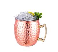 4 Tasses en Cuivre De Mule De Moscou, Tasse À Café en Acier Inoxydable en Verre À Cocktail 530Ml pour Cocktail, Gin, Bière, Boisson, Coffret Cadeau pour Barman, Barman, Barware