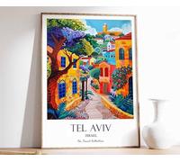 4 Tel Aviv Print Tel Aviv Travel Poster Israel Travel Poster Middle Eastern Travel Print Jewish A4 Poster on Canvas - Décoration murale inspirante et motivante pour la vie quotidienne Citation encour