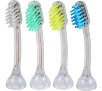 4 Têtes De Brosse À Dents E4 (1Xbleu+1Xturquoise+1X Aune+1Xblanc) I Brosses De Rechange Standard (Dureté Équilibrée, Poils Droits) Pour Brosses À Dents À Ultrasons Metallic & Professional[Z683]