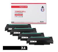 4 Toner pour DELL 593-10329 Black 6000 Pages avec Dell 2335dn 2355dn