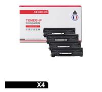 4 Toner pour HP CB436A Black 3000 Pages avec P LaserJet Pro M1120 P LaserJet Pro M1120MFP P LaserJet Pro M1130 P LaserJet Pro M1210 P LaserJet Pro M1212nf P LaserJet Pro M1522 P LaserJet Pro M1522F P