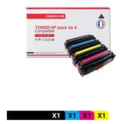 4 Toner pour HP CC530A + CC531A 304A + CC533A 304A + CC532A Black + Cyan + Magenta + Jaune BK:3500 Pages CMY:2000 Pages avec P LaserJet Pro 300 Color M351a P LaserJet Pro 300 Color MFP M375nw P LaserJ