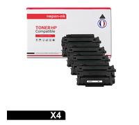 TONER CE255X 55X CE255X 55X Noir x 4 Compatible pour HP- P LaserJet Enterprise P3015d P LaserJet Enterprise P3015dn P LaserJet Enterprise P3015x P