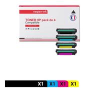 4 Toner pour HP CE400X CE250X + CE401A CE251A + CE403A CE253A + CE402A CE252A Black + Cyan + Magenta + Jaune BK:11000 Pages CMY:7000 Pages avec P Color LaserJet CM3530FS P Color LaserJet CP3520 P Colo
